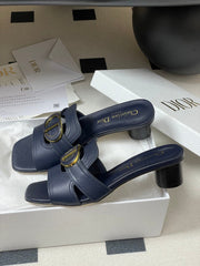 DIOR HIGH HEEL CLASSIC MONTAIGNE 40 MM 25S IN MIDNIGHT BLUE LAMBSKIN WITH CD LOGO
