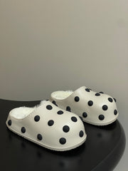 BALENCIAGA 25S FUR-LINED MULES IN WHITE FAUX LEATHER