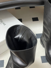 CELINE 26S MARGARET HIGH BOOTS IN BLACK CALFSKIN