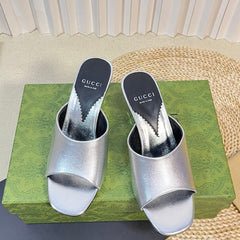 GG  Women's Heeled Sandals Silver