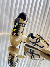 LOEWE 26S RUNNER 2.0 SNEAKERS IN SAND BEIGE FABRIC AND SUEDE