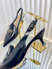 BOY SLINGBACK PUMP 35MM 25S IN BLACK CALFSKIN