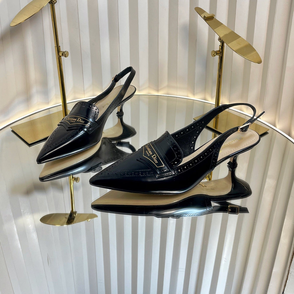 BOY SLINGBACK PUMP 35MM 25S IN BLACK CALFSKIN