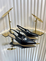 BOY SLINGBACK PUMP 35MM 25S IN BLACK CALFSKIN