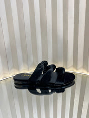 THREE STRAPS MULE IN BLACK VELVET