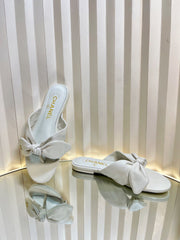 LACE SANDALS IN WHITE CALFSKIN
