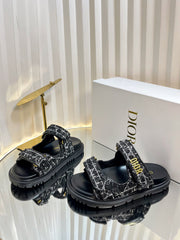 DIORACT SLIDES 25MM IN BLACK TWEED