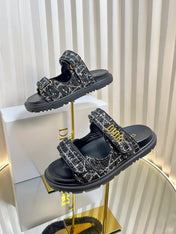 DIORACT SLIDES 25MM IN BLACK TWEED