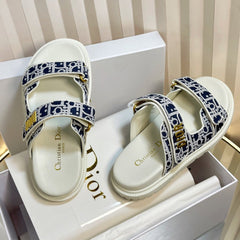 DIORACT SLIDES 25MM IN NAVY BLUE TWEED