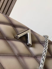 LV 25S GO-14 MM 23 IN BROWN QUILTED LAMBSKIN SILVER HARDWRE