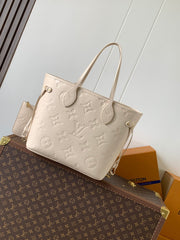 NEVERFULL 32 LIGHT BEIGE MONOGRAM EMPREINTE LEATHER