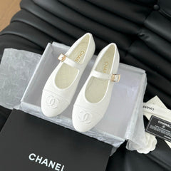 MARY JANE SHOES WHITE CORDUROY TWILL FABRIC