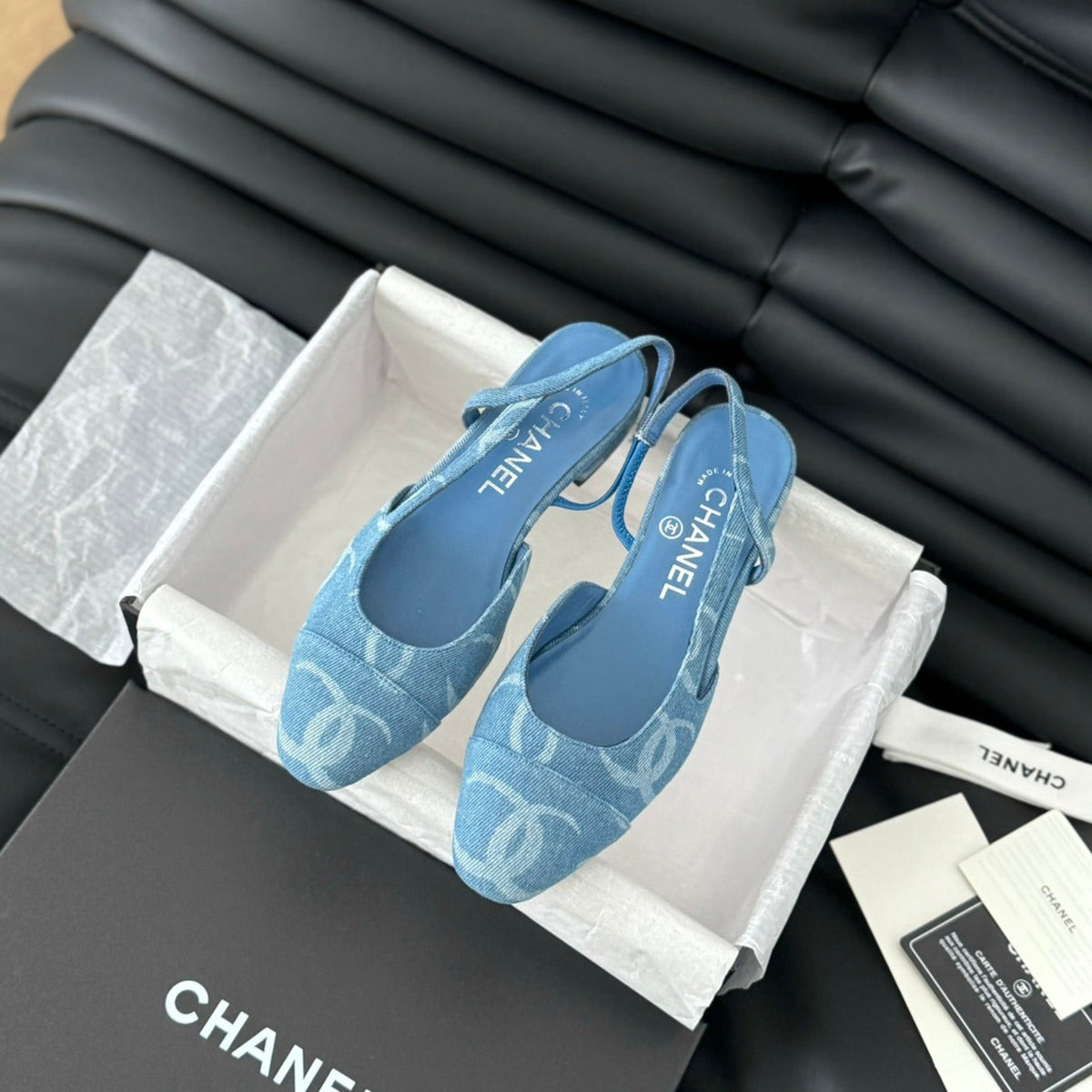 CLASSIC SLINGBACK CERULEAN BLUE CALFSKIN