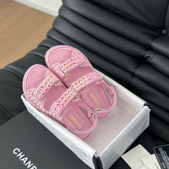 Dad Sandals Sheepskin Light Pink