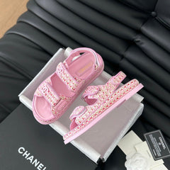 Dad Sandals Sheepskin Light Pink