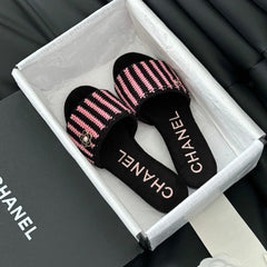 Sheepskins Knit Slippers Black Pink