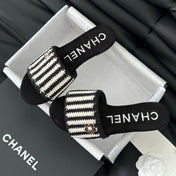 Sheepskins Knit Slippers Black White