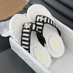 Hottest Knit Flip-Flops White Black