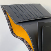 RICHELIEU CHECKBOOK WALLET 19 IN NAVY BLUE GOYARDINE CANVAS AND CALFSKIN