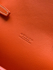 CHYPRE WALLET-POUCH 21 IN ORANGE GOYARDINE CANVAS AND CALFSKIN