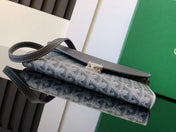 CHYPRE WALLET-POUCH 21 IN GRAY GOYARDINE CANVAS AND CALFSKIN