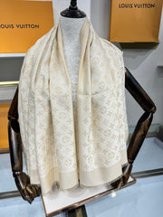 LV SCARF 140 CM IN WOOL MIX SILK 693013