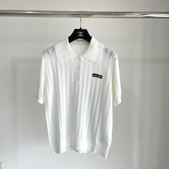 Miu 25 Polo T- Shirt White Wool 232683