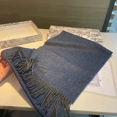 SCARF IN CLASSIC BLUE WOOL AND CASHMERE 398233