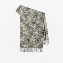 REVERSIBLE EKD STONE GRAY CASHMERE 210 CM SCARF 407191