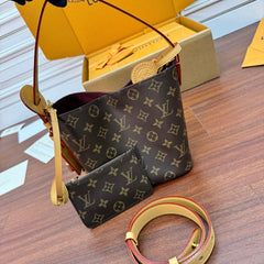 ALL IN BB BAG 18 IN BROWN MONOGRAM COATED CANVAS AND CALFSKIN