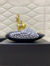 BALMAIN 25S BALMAIN MULES IN BLACK AND WHITE CALFSKIN