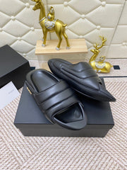 BALMAIN 25S BALMAIN MULES IN BLACK FULL CALFSKIN