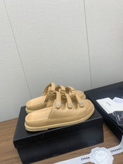 DAD SANDAL IN YELLOW CREAM LAMBSKIN MULE