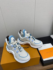 LV ARCHLIGHT SNEAKER BEIGE MIX COBALT BLUE CALFSKIN