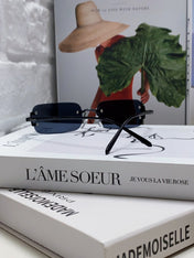 SANTOS RIMLESS RECTANGULAR FRAME SUNGLASSES 562068 IN METAL