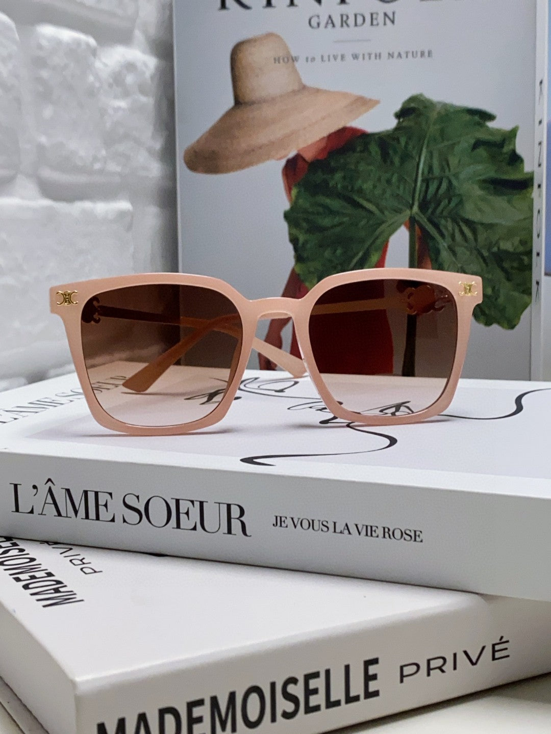 TRIOMPHE SUNGLASS 497815 IN PINK CLEAR METAL