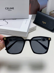 TRIOMPHE SUNGLASS 497820 IN GOLD METAL BLACK LENSES