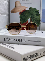 TRIOMPHE SUNGLASS 497822 IN GOLD METAL BROWN SMOKE LENSES