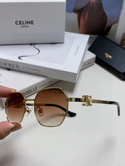 TRIOMPHE SUNGLASS 497822 IN GOLD METAL BROWN SMOKE LENSES