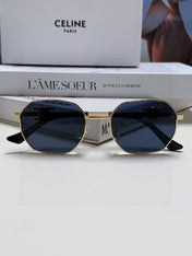 TRIOMPHE SUNGLASS 497823 IN GOLD METAL BLACK LENSES