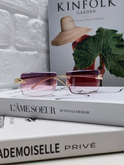 PANTHÈRE RIMLESS RECTANGULAR FRAME SUNGLASSES 543543 IN METAL