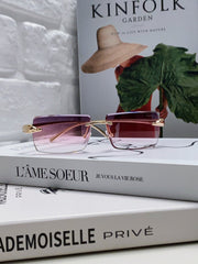 PANTHÈRE RIMLESS RECTANGULAR FRAME SUNGLASSES 543543 IN METAL