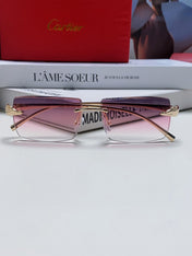 PANTHÈRE RIMLESS RECTANGULAR FRAME SUNGLASSES 543543 IN METAL