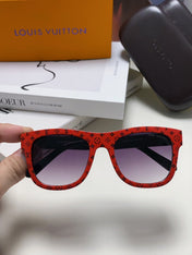 MONOGRAM SUNGLASS 581385 IN RED ACETATE FRAME