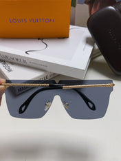 SQUARE SUNGLASS 581372 IN GOLD METAL GREY LENSES