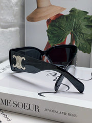 TRIOMPHE SUNGLASSES 548601 IN BLACK ACETATE SILVER LOGO