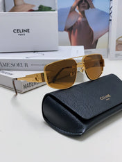 TRIOMPHE SUNGLASS 512998 IN GOLD METAL BROWN LENSES