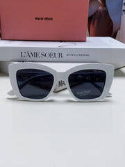 LOGO CAT EYE SUNGLASSES 513004 IN WHITE ACETATE