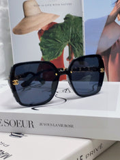 SQUARE SUNGLASSES 632876 IN BLACK ACETATE