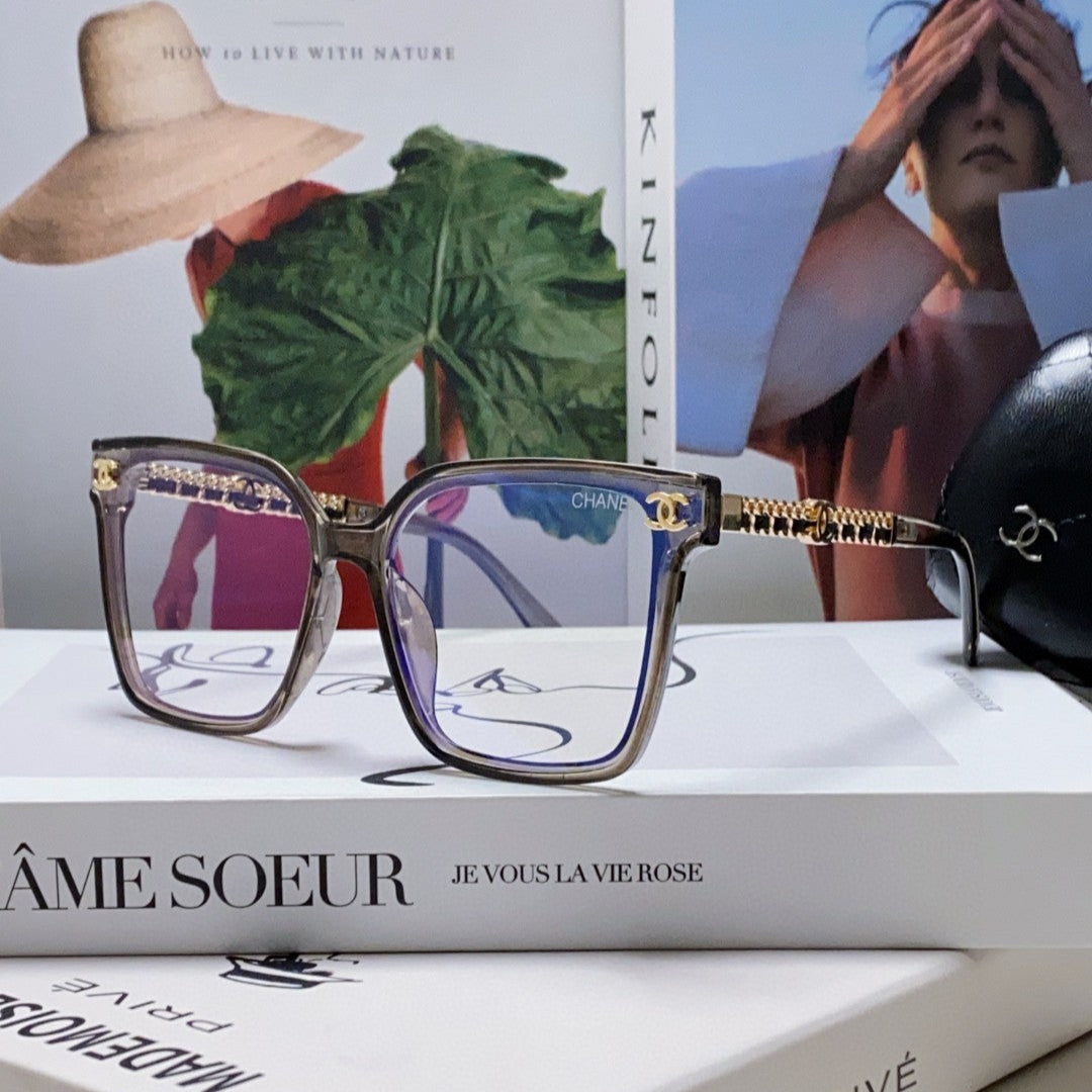 SQUARE SUNGLASSES 632881 IN GRAY CLEAR ACETATE